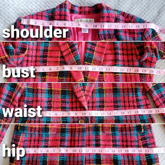 Vintage CHAUS Long Magenta Tweed Blazer - Picture 14 of 16